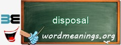 WordMeaning blackboard for disposal